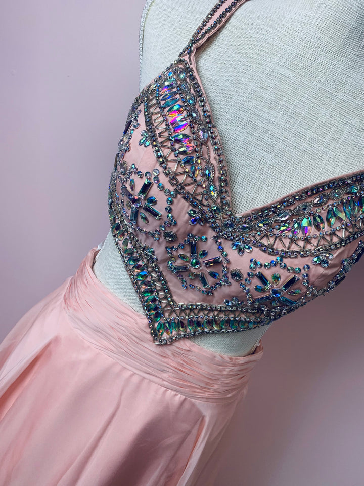 Diamond Top Cutout Formal Gown