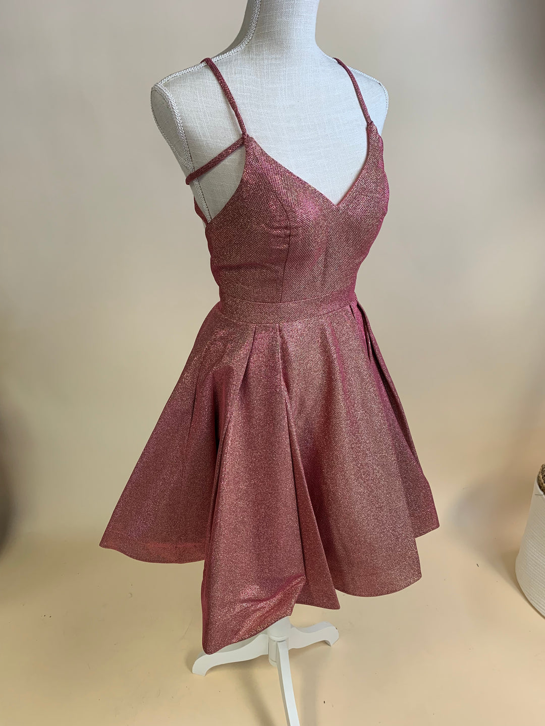 Dusty Rose Strap Back Dress (Size 6)