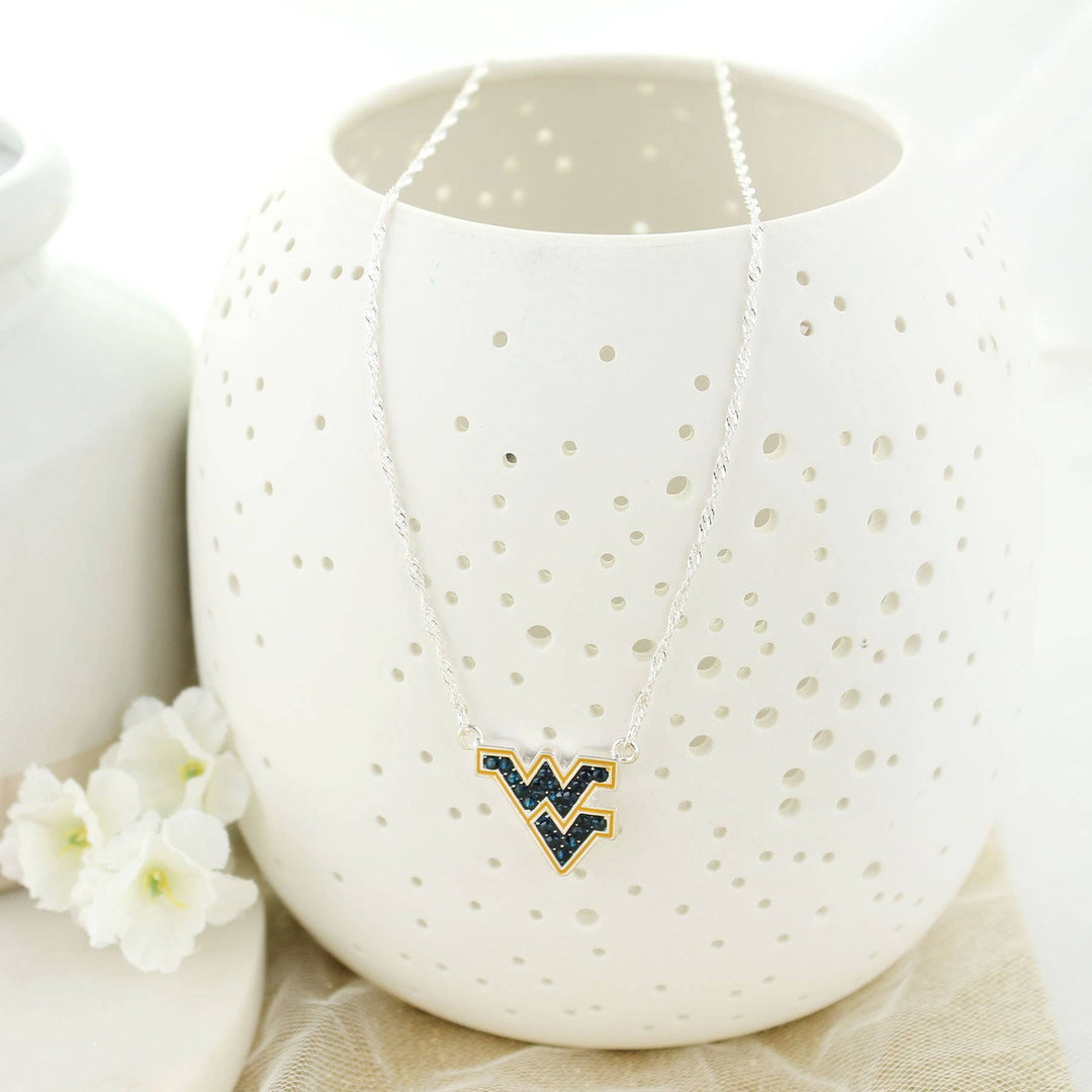 West Virginia Crystal Logo Necklace - The Bee Boutiques
