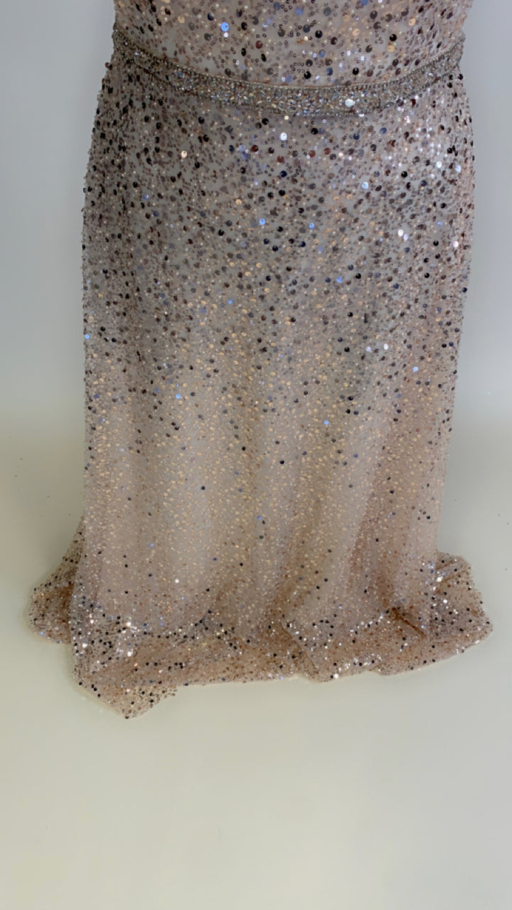 Gold Sequin Strapless Formal Gown (Size 18-20)